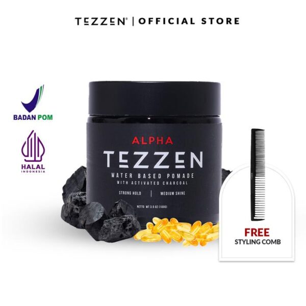 Tezzen alpha charcoal water based pomade - gambar 3